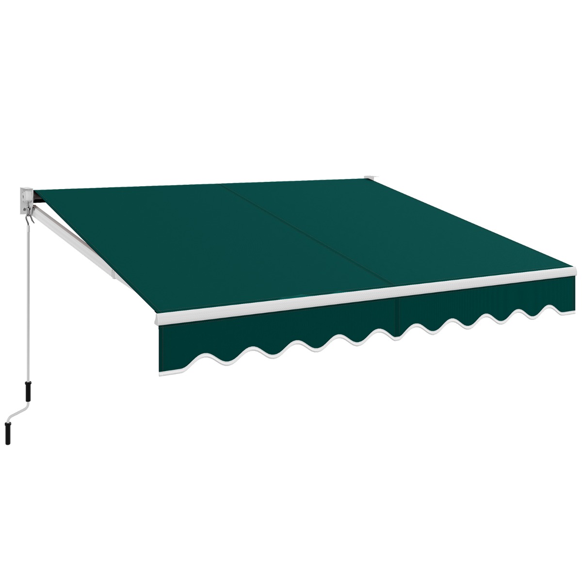 Toldo Retráctil 295 x 250 cm con Manivela Manual Marquesina para Pared Puerta Ventana Verde Costway