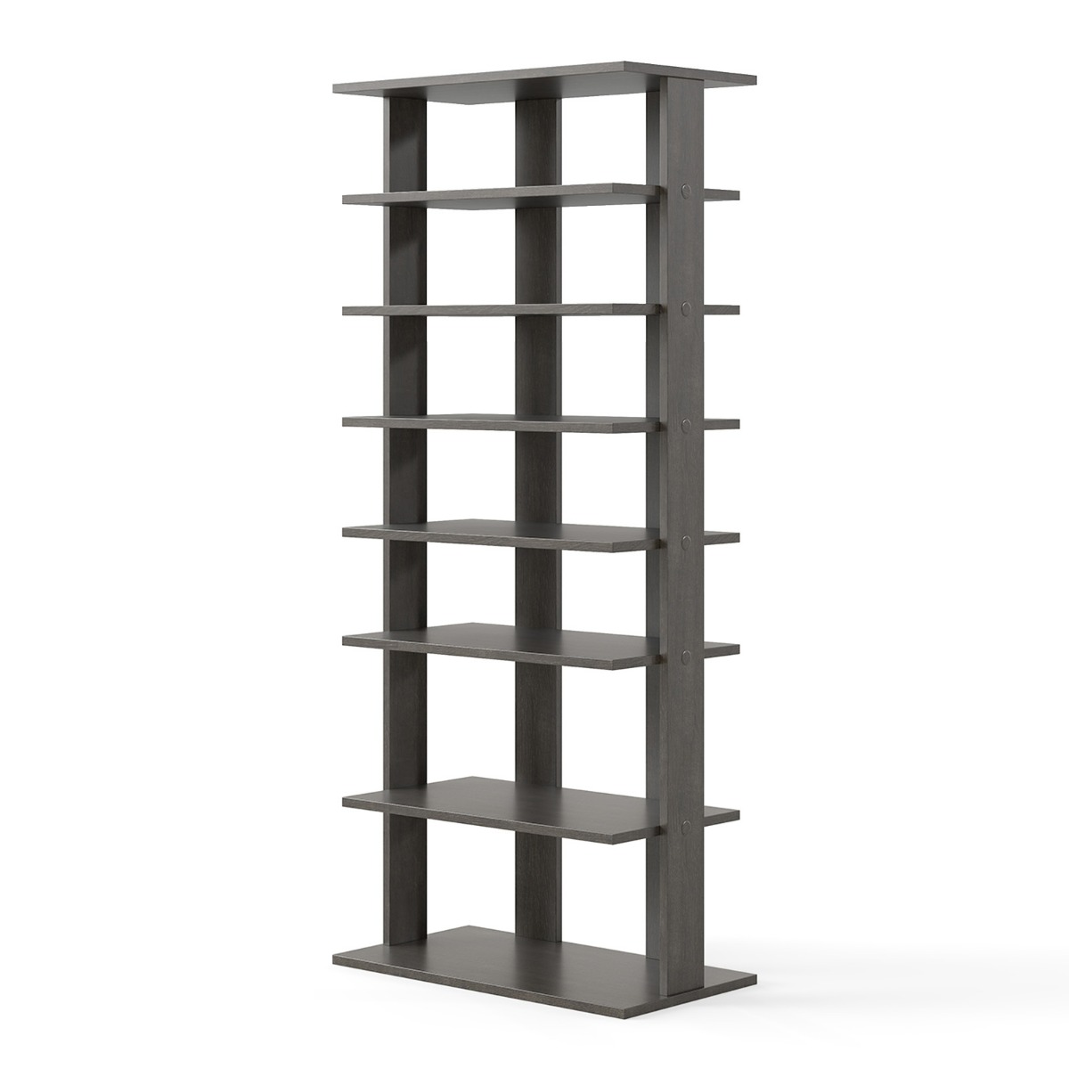 Estante de Zapatos Vertical de 7 Niveles Torre de Almacenamiento Zapatero Múltiples Capas Panel Extraíble 47 x 25,5 x 110 cm Gris Costway