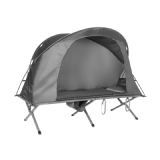Cama de Camping Plegable con Colchón Desmontable Respaldo Ajustable Silla  Reclinable Ligera 194 x 64 x 29 cm Gris